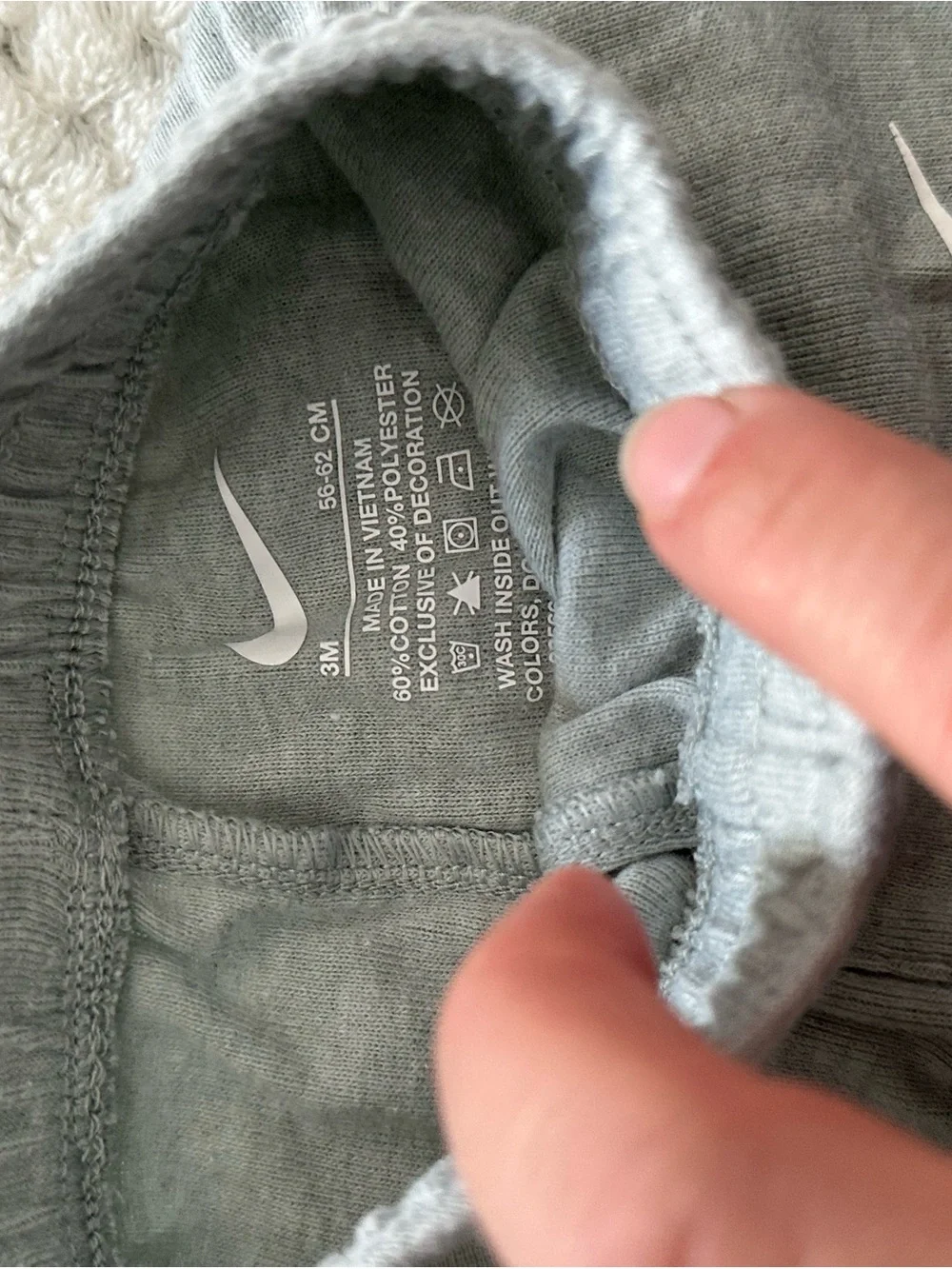 Nike Kids Light Gray Sweatpants with White Swoosh